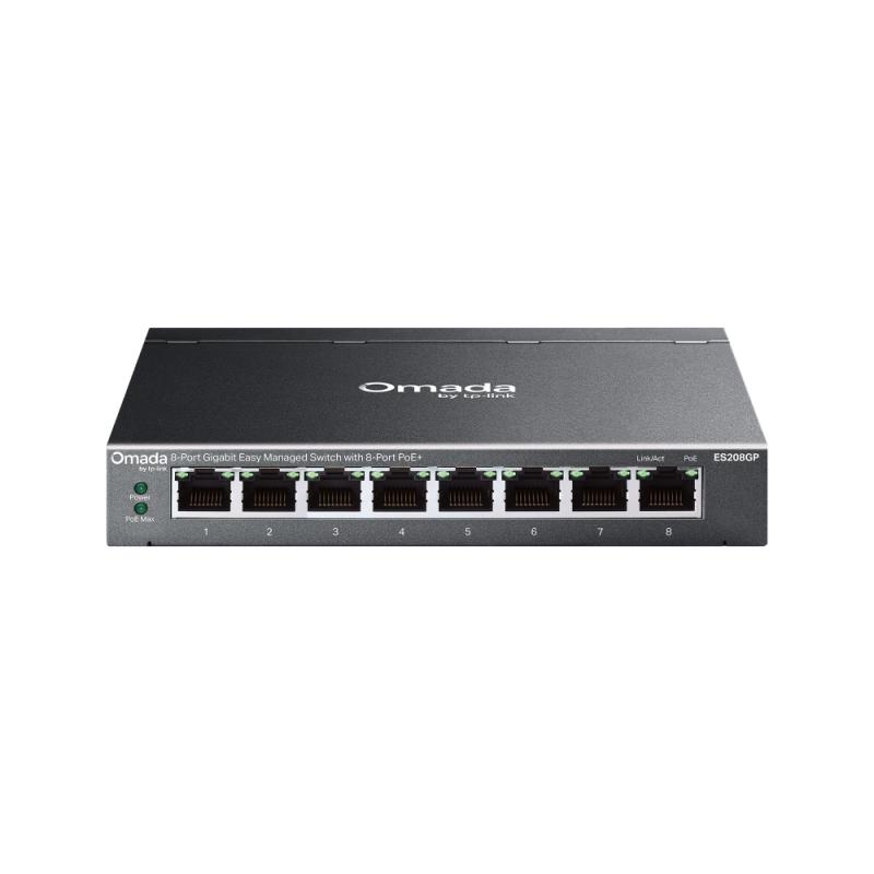 Switch TP-Link ES208GP 8-Port Gigabit PoE+, 8xLAN, 10/100/1000 Mbps, 65W